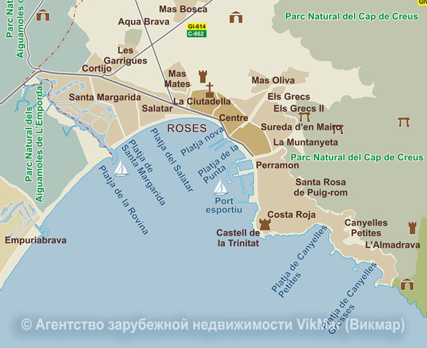 Карта районирования недвижимости в Росас